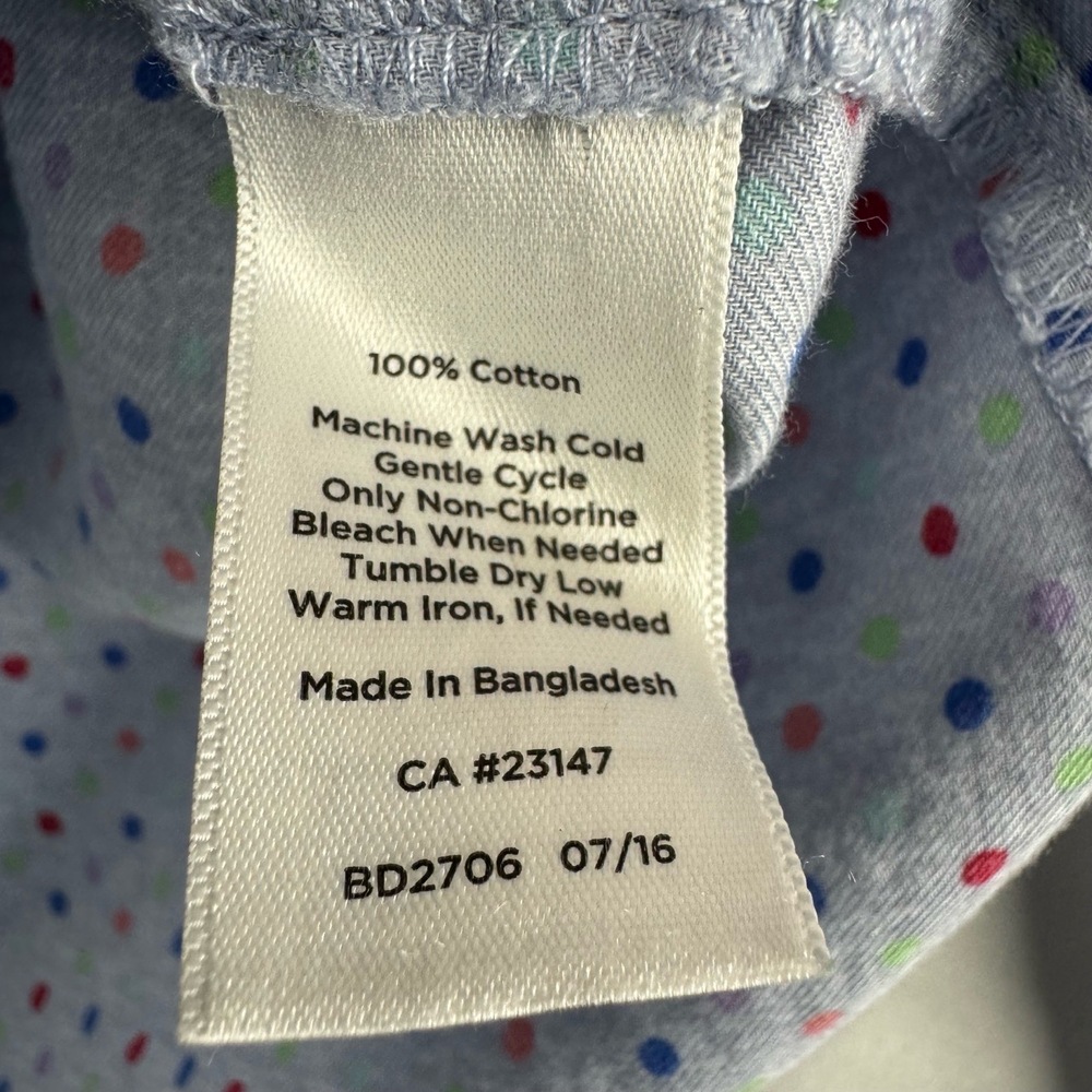 Talbots Top Womens Large Popover Ruffled Polka Dot Cotton Casual Cottage core - Picture 4 of 11